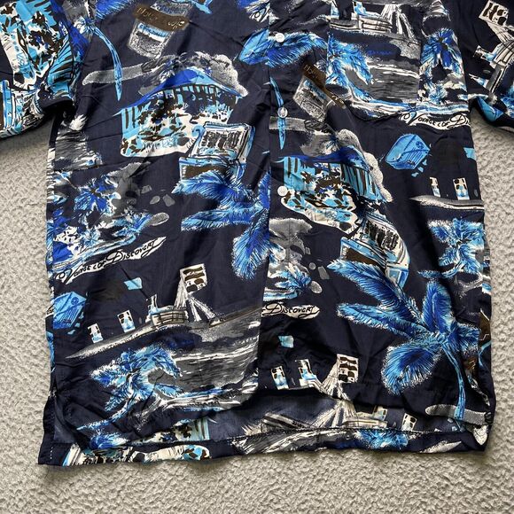 Han Ton Hawaiian Shirt Mens Large Aloha Short Sleeve Button Up - Picture 8 of 12